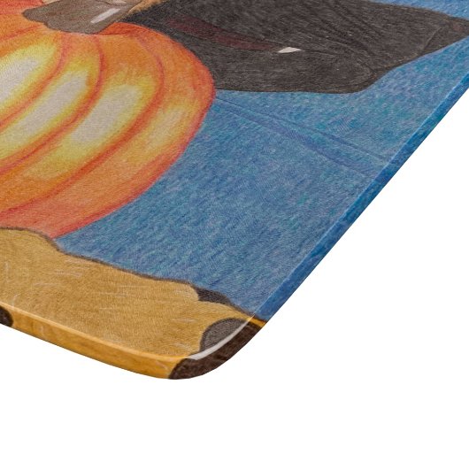 Dog paws and pumpkin cutting board snijplank (Hoek)