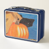 Dog paws and pumpkin metal lunch box (Achterkant)