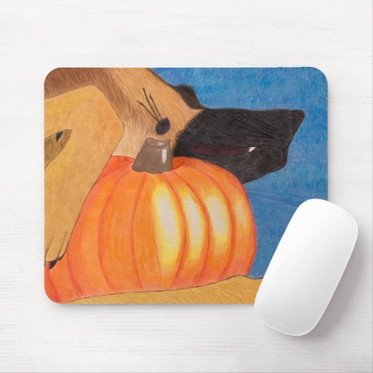 Dog paws and pumpkin mouse pad muismat (Met muis)