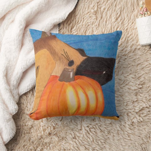 Dog paws and pumpkin pillow kussen (Deken)
