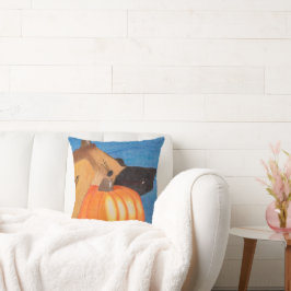 Dog paws and pumpkin pillow kussen
