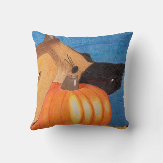 Dog paws and pumpkin pillow kussen (Achterkant)