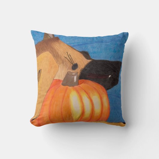 Dog paws and pumpkin pillow kussen (Voorkant)