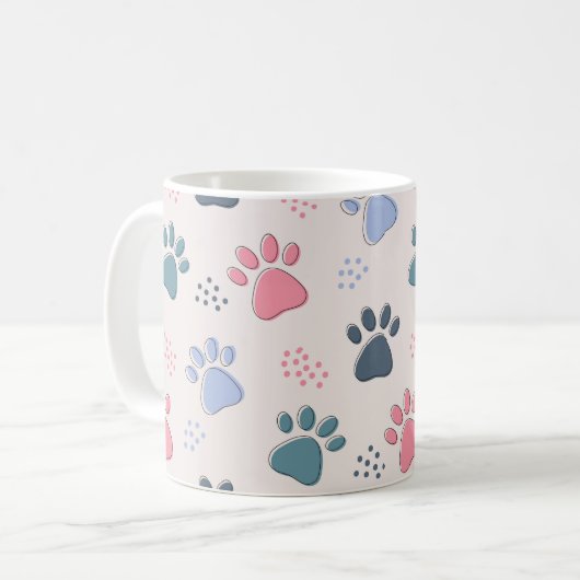 Dog Paws Animal Cute Pet Paws Gift for Pet Lovers Koffiemok (Voorkant links)