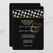 DOG PAWS Animal Print Wedding V03 Kaart (Voorkant / Achterkant)