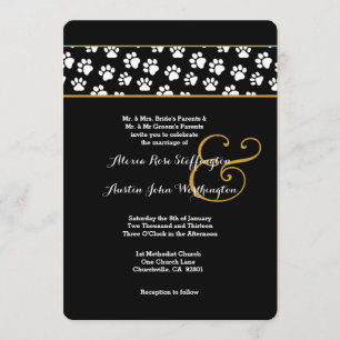 DOG PAWS Animal Print Wedding V03 Kaart