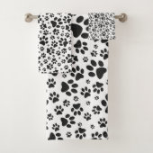 Dog Paws Black and White Polka Dot Bad Handdoek (Insitu)