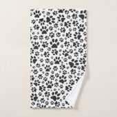 Dog Paws Black and White Polka Dot Bad Handdoek (Handdoek)