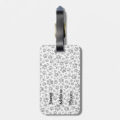 Dog Paws Black and White Polka Dot Bagagelabel (Achterkant verticaal)