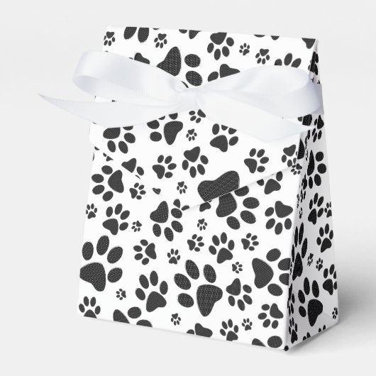 Dog Paws Black and White Polka Dot Bedankdoosjes (Voorkant Zijde)