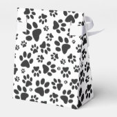 Dog Paws Black and White Polka Dot Bedankdoosjes (Achterkant)