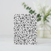 Dog Paws Black and White Polka Dot Briefkaart (Staand voorkant)