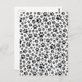 Dog Paws Black and White Polka Dot Briefkaart (Voorkant / Achterkant)