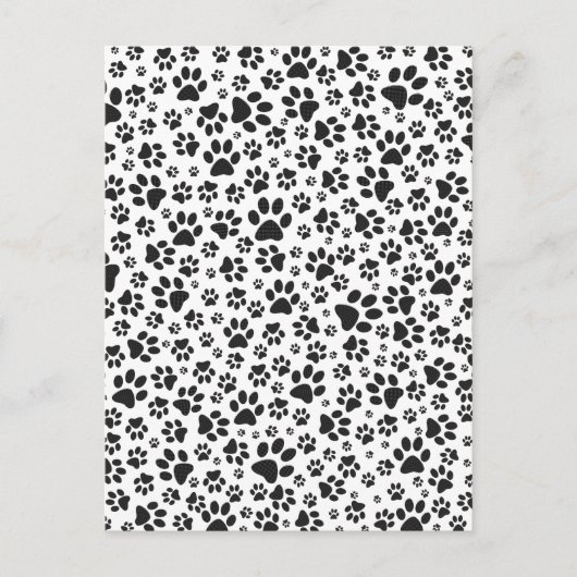 Dog Paws Black and White Polka Dot Briefkaart (Voorkant)
