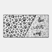 Dog Paws Black and White Polka Dot Bureaumat (Voorkant)