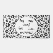 Dog Paws Black and White Polka Dot Bureaumat (Voorkant)