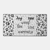 Dog Paws Black and White Polka Dot Bureaumat (Voorkant)