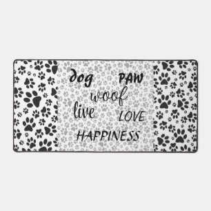 Dog Paws Black and White Polka Dot Bureaumat