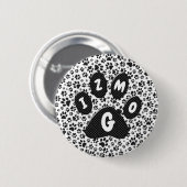 Dog Paws Black and White Polka Dot Button (Voorkant /achterkant)