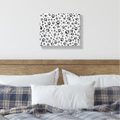 Dog Paws Black and White Polka Dot Canvas Afdruk (Insitu (Slaapkamer))