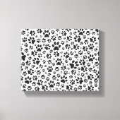 Dog Paws Black and White Polka Dot Canvas Afdruk (Voorkant)