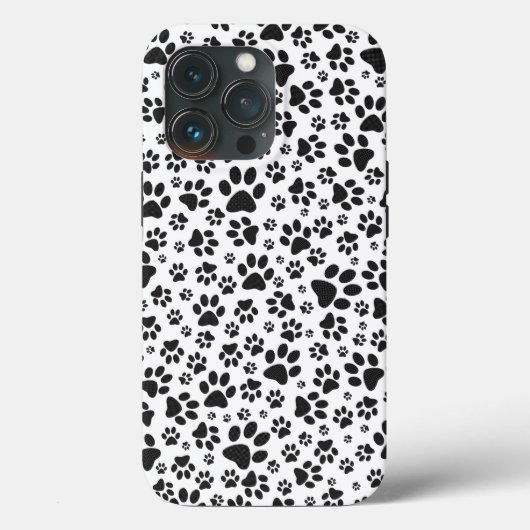 Dog Paws Black and White Polka Dot Case-Mate iPhone Case (Achterkant)