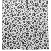 Dog Paws Black and White Polka Dot Douchegordijn (Voorkant)