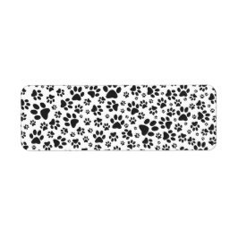 Dog Paws Black and White Polka Dot Etiket