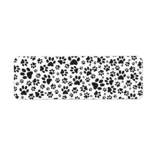 Dog Paws Black and White Polka Dot Etiket