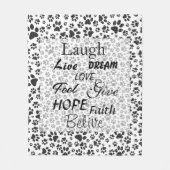 Dog Paws Black and White Polka Dot Fleece Blanket Deken (Voorkant)