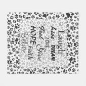 Dog Paws Black and White Polka Dot Fleece Blanket Deken (Voorkant (Horizontaal))