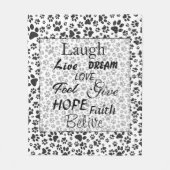 Dog Paws Black and White Polka Dot Fleece Blanket Deken (Voorkant)