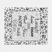 Dog Paws Black and White Polka Dot Fleece Blanket Deken (Voorkant (Horizontaal))