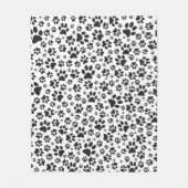 Dog Paws Black and White Polka Dot Fleece Deken (Voorkant)