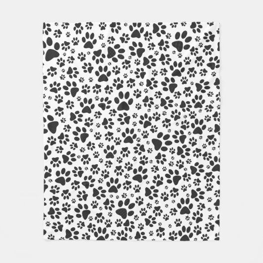 Dog Paws Black and White Polka Dot Fleece Deken (Voorkant)