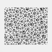 Dog Paws Black and White Polka Dot Fleece Deken (Voorkant (Horizontaal))