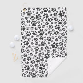 Dog Paws Black and White Polka Dot Golfhanddoek (Insitu)
