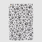 Dog Paws Black and White Polka Dot Golfhanddoek (Voorkant)