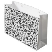 Dog Paws Black and White Polka Dot Groot Cadeauzakje (Achterkant Gekanteld)