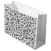 Dog Paws Black and White Polka Dot Groot Cadeauzakje (Voorkant Gekanteld)