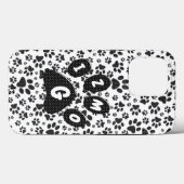 Dog Paws Black and White Polka Dot Hoesje-Mate iPh Case-Mate iPhone Case (Achterkant (horizontaal))