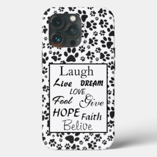 Dog Paws Black and White Polka Dot Hoesje-Mate iPh Case-Mate iPhone Case