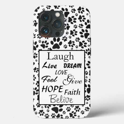 Dog Paws Black and White Polka Dot Hoesje-Mate iPh Case-Mate iPhone Case (Achterkant)