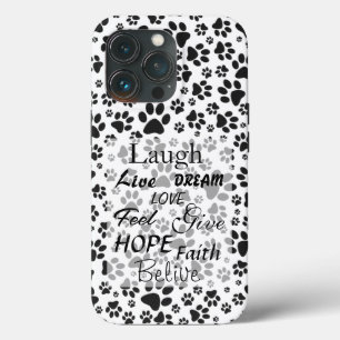 Dog Paws Black and White Polka Dot Hoesje-Mate iPh Case-Mate iPhone Case