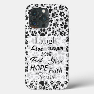 Dog Paws Black and White Polka Dot Hoesje-Mate iPh Case-Mate iPhone Case