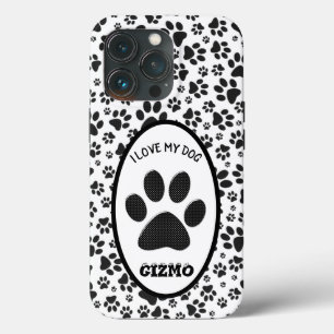 Dog Paws Black and White Polka Dot Hoesje-Mate iPh Case-Mate iPhone Case