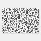 Dog Paws Black and White Polka Dot Inpakpapier Vel (Voorkant)