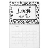 Dog Paws Black and White Polka Dot Kalender (Mar 2027)