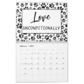 Dog Paws Black and White Polka Dot Kalender (Feb 2027)