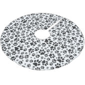 Dog Paws Black and White Polka Dot Kerstboom Rok (Gekanteld)